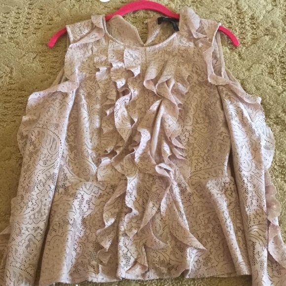 Pink cold-shoulder ruffle top - Picture 1 of 1